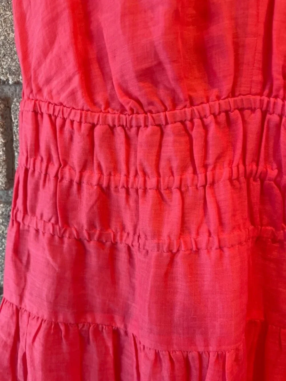 J. Crew Womens Sleeveless Coral Midi Dress With Shirred Waist & Pockets MT